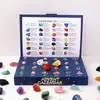 Caja Misteriosa de Piedra Cruda de Cristal Natural Navideña Piedra de Cristal Poke-a-Dot Agujero-a-Agujero Infantil Regalo Calendario de 24 Compartimentos Transfronterizo
