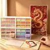 Caja de Almacenamiento Tipo Cajón a Prueba de Polvo de Nueve Compartimentos Caja de Almacenamiento Linda para Papelería de Escritorio Joyería Cosméticos Caja de Seis Compartimentos