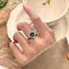 Anillo Colorido con Incrustaciones de Corazón para Mujer, Banda Completa de Diamantes con Piedra Principal de Color Múltiple en Forma de Corazón, Noble, Accesorio de Anillo para Vestir de Noche