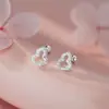 Aretes de Tornillo Puros de Plata S999 con Forma de Calabaza, Estilo Lujo Ligero, Nuevo Estilo Chino, Simples y Elegantes, Aretes de Diseño de Gama Alta, Venta al por Mayor