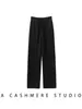 Nuevos Pantalones de Pierna Ancha de Cachemira para Mujer con Cordones Otoño Invierno Engrosados Con Bolsillos Modernos Suaves Versátiles Adelgazantes de Pierna Recta Pantalones Casuales