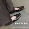 Bailarinas de Cuero Genuino Estilo Francés para Mujer, Mocasines Slip-On de Primavera Temprana para el Trabajo