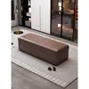 Centro comercial de lujo ligero local tienda de ropa zapatería área de descanso sofá rectangular largo tapizado suave taburete taburete con almacenamiento