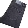 Comercio Exterior Jeans de Alta Gama para Hombre Verano Explosiones Ajustados Elásticos de Negocios en Línea Jeans Rojos para Hombre Jeans Finos para Hombre