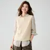 Chaleco sin mangas de cachemira de terciopelo Bai Cai 2026 Otoño/Invierno Nuevo Estilo Coreano Elegante Simple Moda Versátil Top de Punto