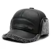 Gorros de Lana Cálidos con Protección para los Oídos para Otoño e Invierno de Hombre, Gorros de Algodón para Personas de Mediana Edad y Mayores, Gorras Casuales tipo "Dad Hat", Gorras de Visera Antifrío para Mayores