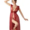 Nueva falda larga de tul lencería sexy sexy caliente malla de encaje transparente pijama falda larga retro abertura hueca