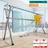 Varal de Roupas de Aço Inoxidável, Varal Dobrável Interno/Externo, Cabide de Roupas Dupla Haste para Varanda, Varal Dobrável Espessado em Forma de X E18