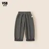 Roupas Infantis Yingsibo Calças para Meninas Xadrez com Barra Calças Casuais Outono Largas Calças Longas Infantis Estilo Coreano Calças de Perna Larga