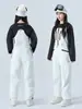 Overol de Esquí Pantalones de Esquí para Hombres y Mujeres Impermeable Engrosado Holgado 3L Completamente Sellado Traje de Esquí Traje Chapa Una Pieza