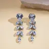 Collar de Suéter con Colgante de Zirconia en Forma de Corazón, Gota de Agua y Hoja, Estilo Lujo Ligero Europeo y Americano, Moderno, Exquisito, Versátil, Elegante, Joyería de Gama Alta para Mujeres