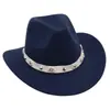 Chapéu de Cornija Curvo Amazon Chapéu de Cowboy Ocidental Chapéu de Jazz Cravejado de Diamantes Chapéu de Feltro Chapéu de Lã Preto Chapéu de Sol Cabeça Grande