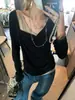 Camisa Base de Manga Larga Desmangada con Bloques de Color Patchwork y Cuello Amplio Estilo Hermana Mayor Coreana Moqie MQ1930
