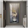 Pintura Decorativa de Entrada Alce Céu Estrelado para Corredor de Sala de Estar, Pintura Suspensa de Porcelana de Cristal de Luxo Leve, Pintura de Porcelana de Cristal