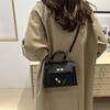 2024 Nuevo Bolso Cuadrado Pequeño Moda Femenina Texturizado Portátil Bolso Kelly Hombro Cruzado Bolso Popular para Viajeros de Este Año