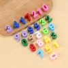 Cuentas de números acrílicas de agujero grande, cuentas hechas a mano de dopamina macarrón, colgantes para bolsas DIY, cuentas sueltas de agujero recto