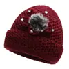 Chapéu de Tricô Outono/Inverno Feminino para Idosos, Forrado com Lã e Espesso, Chapéu Quente de Vovó para Adultos