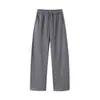 Pantalones casuales de pierna curva estilo "old money" americano para primavera y otoño, unisex, modernos, corte relajado, diseño de retazos, pantalones anchos holgados