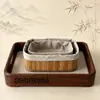 Cesta de Armazenamento Trançada de Bambu Transfronteiriça, Cesta Dobrável Multifuncional para Armazenamento de Roupas, Caixa de Armazenamento Portátil para Sala de Estar em Casa, Atacado