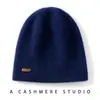 Chapéu de Cashmere Feminino 100% Cashmere Puro Outono e Inverno Mais Fácil de Combinar Cor Sólida Casual Moda Chapéu Quente Tricotado