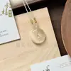 Pingente de Pedra Olho de Gato Colorido em Forma de Cabaça Joia Corrente para Clavícula de Cabaça Rosa Presente para Amigas Pingente de Boa Sorte