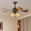 Lámpara de araña con ventilador, sala de estar moderna y minimalista, dormitorio, luz de ventilador de techo integrada, comedor, estilo francés, moderno de mediados de siglo, luz de ventilador de palas rectas