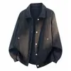 Chaqueta de alta calidad con tie-dye, manga larga y solapas para hombre, abrigo casual de otoño, alta gama, lujo ligero, elegante
