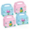 DD036 Amazon piña Flamenco hermosa fiesta de cumpleaños regalo bolsa de cuero de vaca para dulces caja de regalo portátil