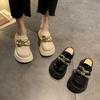 Pantuflas de punta cerrada para mujer, ropa exterior 2022, nueva moda versátil estilo coreano, suela gruesa, zapatos de plataforma de celebridad de internet ins, moda de verano