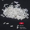 Material de bricolaje hecho a mano con cuentas, ropa, accesorios con cuentas, cuentas de tubo largo hueco de riego, cuentas de tubo de plata, cuentas de arroz de vidrio de tubo corto, cuentas sueltas