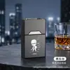Novo porta-cigarros recarregável com isqueiro, design integrado, resistente à pressão, à prova de umidade, tampa flip magnética, capacidade super grande para 20 cigarros, pacote masculino