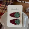 Novo Grampo de Cabelo Vermelho Morango Estilo Coreano para Crianças, Doce Clipe Lateral de Lantejoulas para Franja de Cabelo Acessórios de Cabelo Xadrez