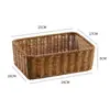 Cesta de almacenamiento de mimbre sintético ropa sucia juguetes bocadillos artículos varios cesta de almacenamiento tejida en bambú hogar sala de estar mueble de TV escritorio completo