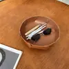 Caixa de armazenamento de couro nórdico para mesa, entrada para sala de estar, bandeja para armazenamento de artigos diversos, cosméticos e joias