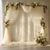 Cortinas y Visillos de Gasa de Alta Calidad Transfronterizos para Decoración de Espacios de Bodas al Aire Libre, Fondos, Arcos de Boda y Tejido de Malla