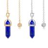 AliExpress alta venda pedra de energia colorida coluna hexagonal de ponta dupla pêndulo espiritual meditação joia de cristal natural atacado