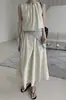 2026 Nuevo Modelo Experiencia Romántica de Corea~Diseño de Plisado 3D Cuello Redondo Sin Mangas Vestido de Bolsillo~Con Cinturón