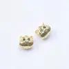 Cuentas Espaciadoras Chapadas en Oro de 18 Quilates que Conservan el Color Microincrustadas Zirconia Verde Búho Cuentas con Agujero Pasante Accesorios de Cuerda Trenzada para Pulsera DIY Venta al por Mayor