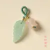 Piedra Natural Tallada Flor Hojas Espiga Pequeña Diy Hecho a Mano Pequeños Accesorios Deslizantes Anillo de Tracción Pulsera Colgante Productos Semi-acabados