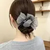 Nuevo Scrunchie de Lazo Color Gris Leche Cuerda para el Cabello de Alta Calidad Versátil Elegante Muestra Temperamento Banda Elástica Accesorio para el Cabello de Temperamento para Mujeres
