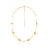 Collar Puzuo Gold Shop con diseño de flor de iris dorada arena, pequeño y redondo, de marca, para mujer, ideal para ir al trabajo, combina con todo, para novia.