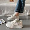 Sapatos de prancha de sola grossa femininos outono novo preto e branco estudante cadarço casual branco sapatos redondos altura crescente tênis vintage