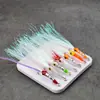 Baolufei Produce Varios Tipos de Señuelos de Mosca para Calamar, Mosca de Pesca para Calamar de Agua Salada, Señuelos con Anzuelo de Pluma para Pesca con Mosca