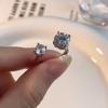 Anillo de diamantes de estilo frío Ins, asimétrico, con diseño de nicho que combina con todo, abierto, de alta calidad, para mujer.