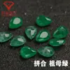 Gema Composta Esmeralda em Forma de Pera com Inclusões, Pedra Solta, Rosto de Anel de Esmeralda Sintética em Forma de Gota, Pedra Principal para Anel DIY