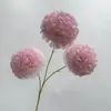 Flores artificiales de bola de la suerte de 3 cabezas para bodas, arreglos de pasillo, arreglos florales, flores de seda, decoraciones de boda, flores artificiales