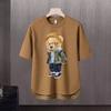 Nueva camiseta de manga corta para hombre, estilo coreano de verano, moderna, sencilla, de media manga, estilo Hong Kong, holgada, informal, de marca.