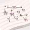 Gaibei Europeu e Americano Cross-border Pink Cherry Blossom Series Nariz Unha Orelha Unha Peito Anel Punção Jóias Anel Umbilical piercing