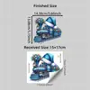 BRUP Cubierta del Tanque de Combustible para Tren Mágico Navideño Azul Calcomanía para Coche, Decoración Impermeable para Coche, Calcomanía Pequeña BR-UV5749C