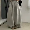 Pantalones holgados de alta calidad para mujer de Dongdaemun, Corea, con cinturón y cintura elástica, pantalones casuales muy adaptables